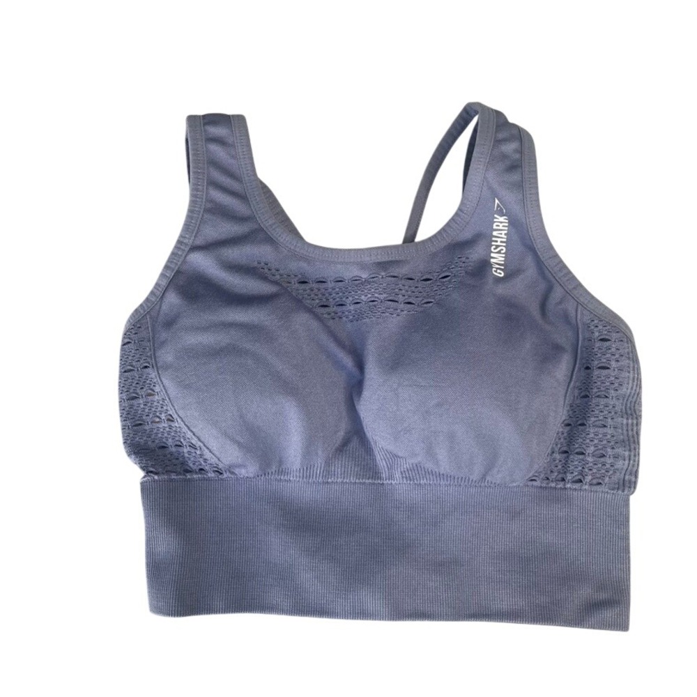 Gymshark Purple Mesh Cut Out Seamless Workout Sports Bra Crop Top Extra Small